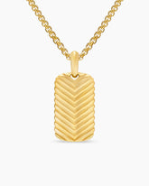 Chevron Tag in 18K Yellow Gold, 27mm